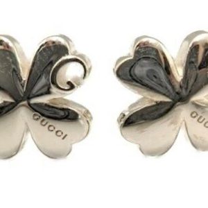 GUCCI Earrings SV925 Silver 4.5g Clover made in ITALY.